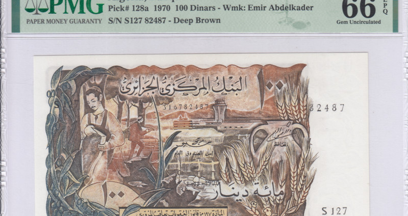 Algeria 100 Francs 1.11.1970 P128a PMG66 EPQ