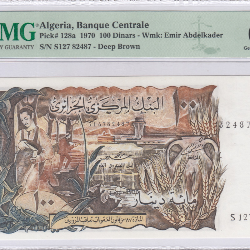 Algeria 100 Francs 1.11.1970 P128a PMG66 EPQ Algeria 100 Francs 1.11.1970 P128a PMG66 EPQ