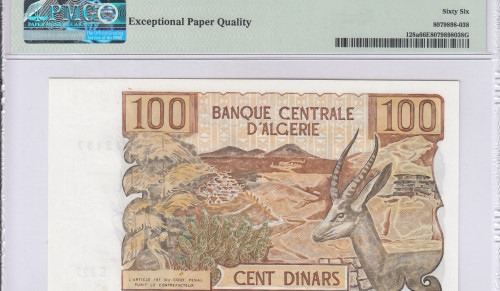 Algeria 100 Francs 1.11.1970 P128a PMG66 EPQ