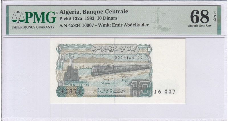 Algeria 10 Dinars 2.12.1983 P132a PMG68 EPQ Algeria 10 Dinars 2.12.1983 P132a PMG68 EPQ