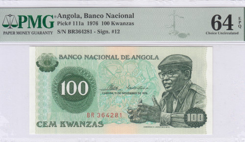 Angola 100 Kwanzas 11.11.1976 P111a PMG64 EPQ Angola 100 Kwanzas 11.11.1976 P111a PMG64 EPQ