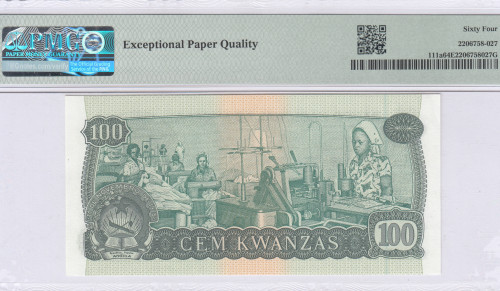 Angola 100 Kwanzas 11.11.1976 P111a PMG64 EPQ Angola 100 Kwanzas 11.11.1976 P111a PMG64 EPQ