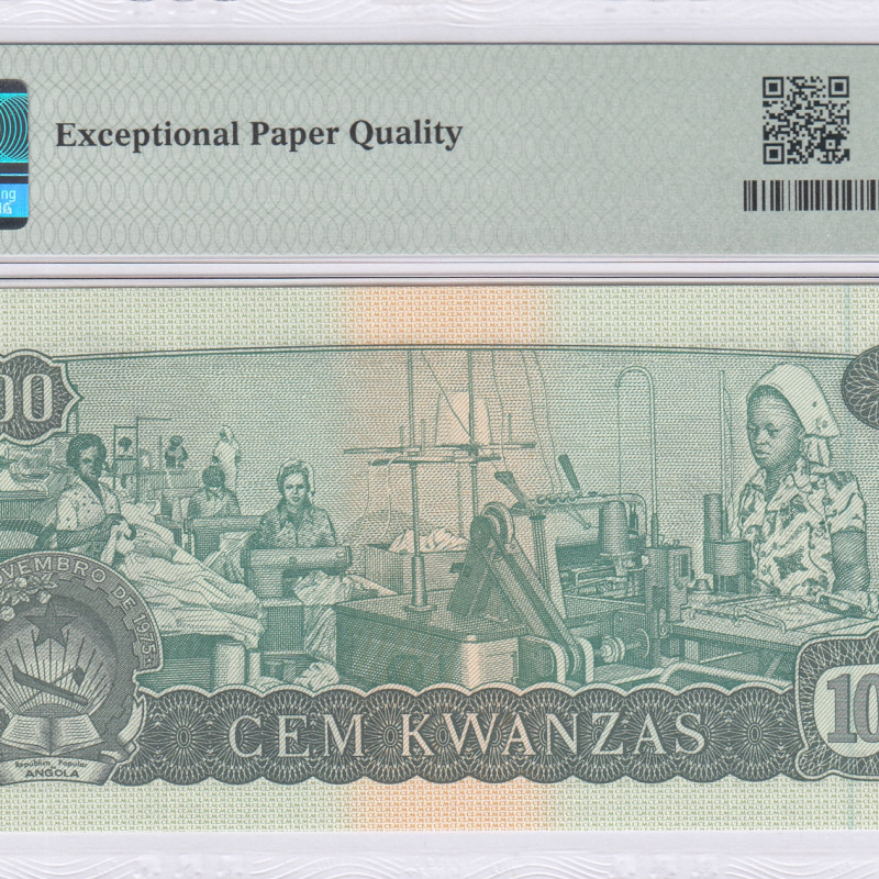 Angola 100 Kwanzas 11.11.1976 P111a PMG64 EPQ Angola 100 Kwanzas 11.11.1976 P111a PMG64 EPQ