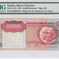Angola 10000 Kwanzas 4.2.1991 P131b PMG65 EPQ