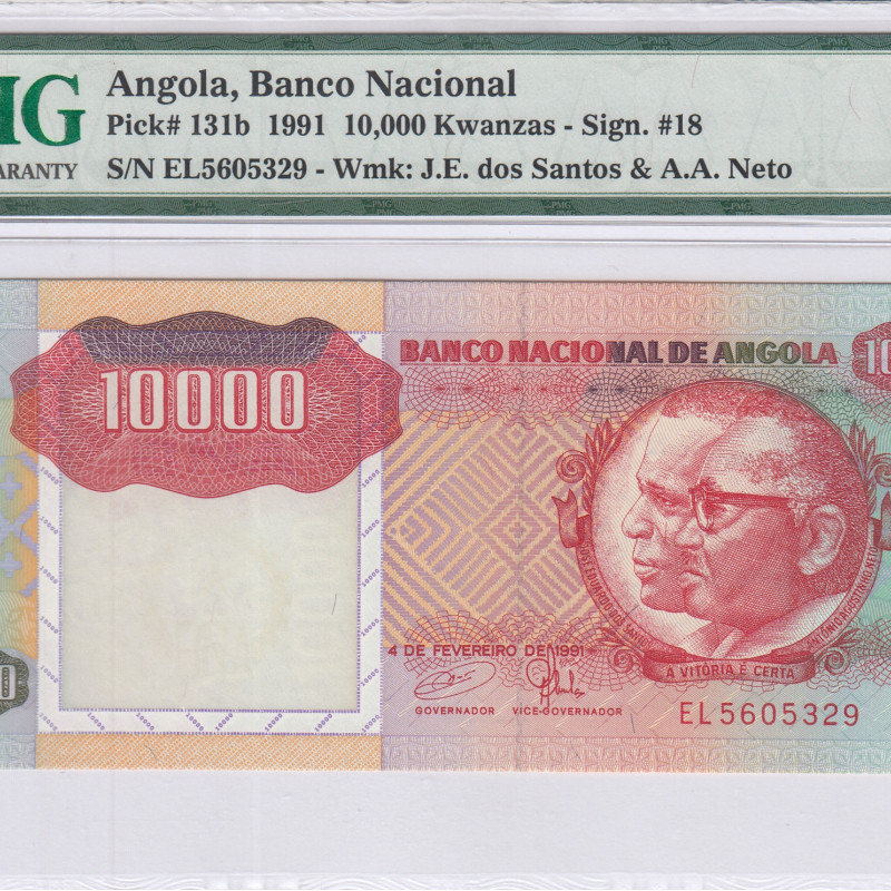 Angola 10000 Kwanzas 4.2.1991 P131b PMG65 EPQ