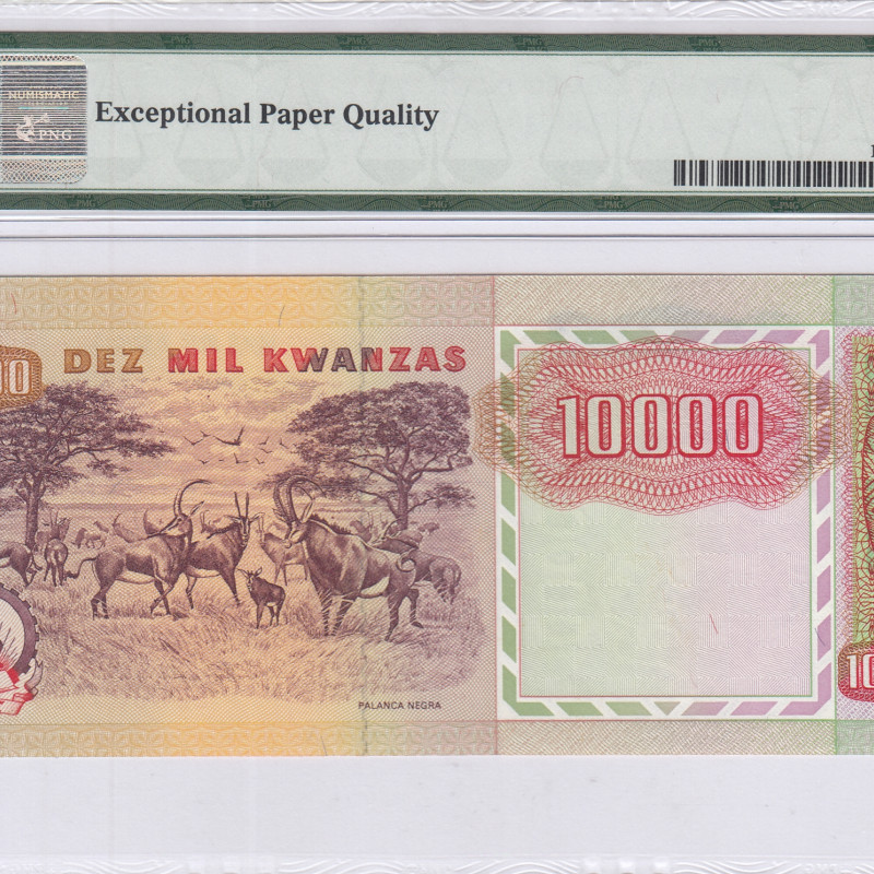 Angola 10000 Kwanzas 4.2.1991 P131b PMG65 EPQ Angola 10000 Kwanzas 4.2.1991 P131b PMG65 EPQ