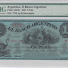 Argentina, El Banco Argentino 1 Peso 1867 PS1531r PMG66 EPQ