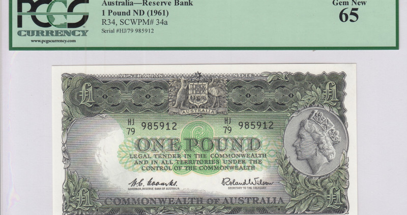 Australia 1 Pound ND 1961 P34a PCGS65 Australia 1 Pound ND 1961 P34a PCGS65