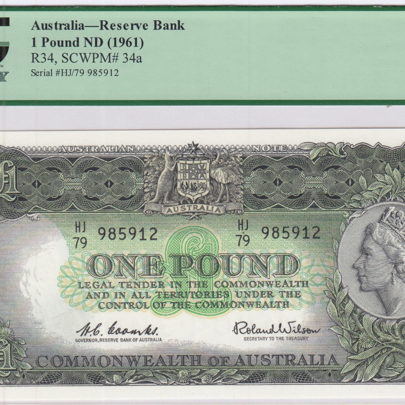 Australia 1 Pound ND 1961 P34a PCGS65