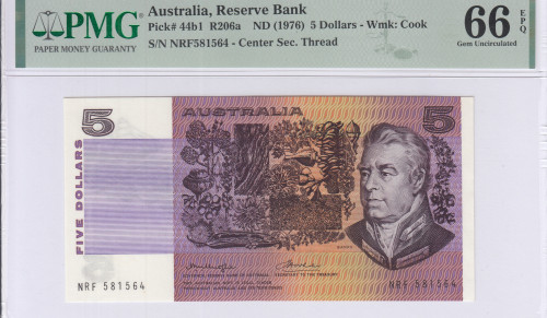 Australia 5 Dollars ND 1976 P44b1 PMG66 EPQ