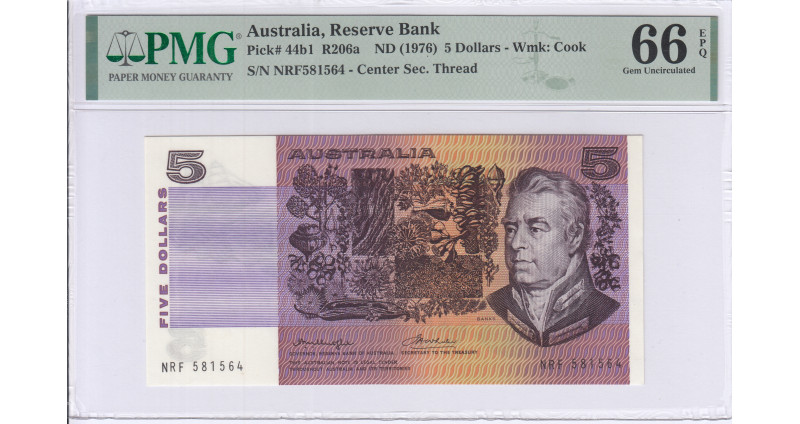 Australia 5 Dollars ND 1976 P44b1 PMG66 EPQ