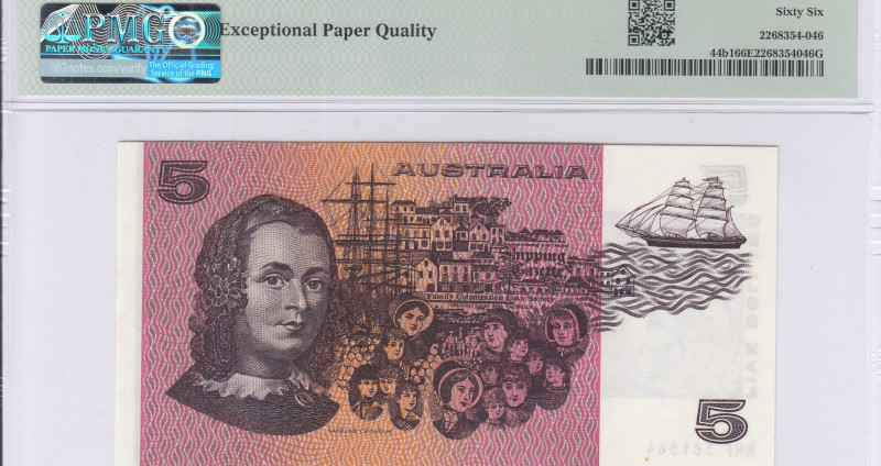 Australia 5 Dollars ND 1976 P44b1 PMG66 EPQ Australia 5 Dollars ND 1976 P44b1 PMG66 EPQ