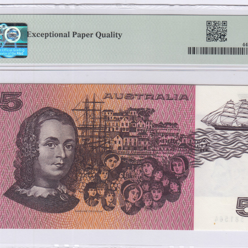 Australia 5 Dollars ND 1976 P44b1 PMG66 EPQ Australia 5 Dollars ND 1976 P44b1 PMG66 EPQ