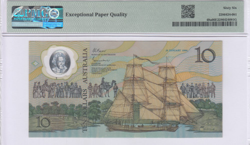 Australia 10 Dollars 1988 P49a PMG66 EPQ "Commemorative"