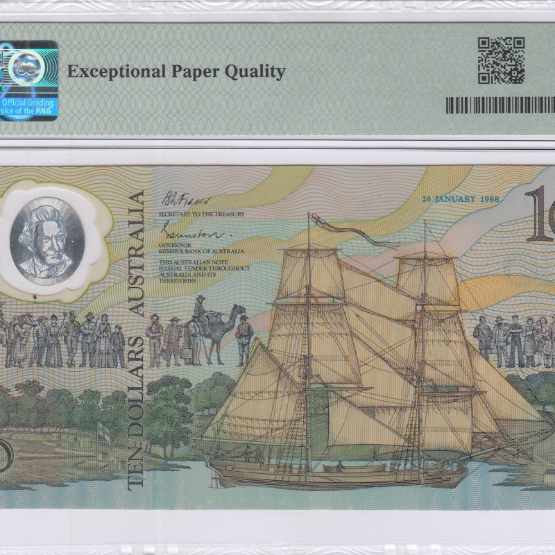 Australia 10 Dollars 1988 P49a PMG66 EPQ "Commemorative" Australia 10 Dollars 1988 P49a PMG66 EPQ "Commemorative"