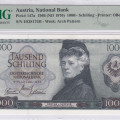 Austria 1000/- Schilling 1966 (ND1970) P147a PMG66 EPQ Austria 1000/- Schilling 1966 (ND1970) P147a PMG66 EPQ