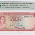 Bahamas 3 Dollars 1965 P19a PM65 EPQ Bahamas 3 Dollars 1965 P19a PM65 EPQ