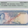 Bahamas 100 Dollars 1965 P25as PMG66 EPQ