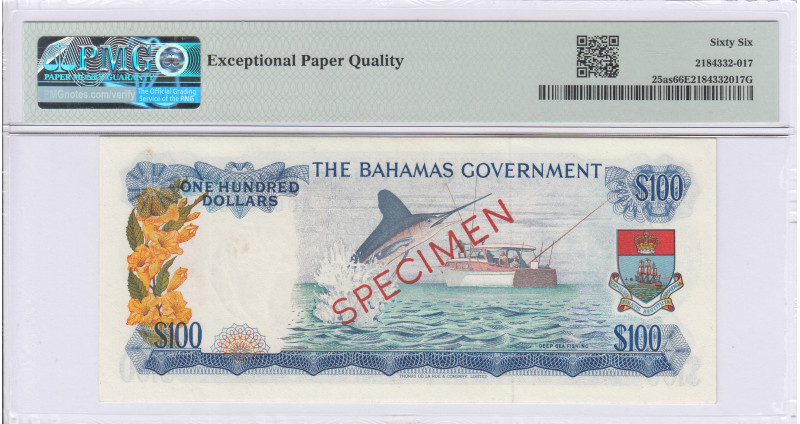 Bahamas 100 Dollars 1965 P25as PMG66 EPQ Bahamas 100 Dollars 1965 P25as PMG66 EPQ