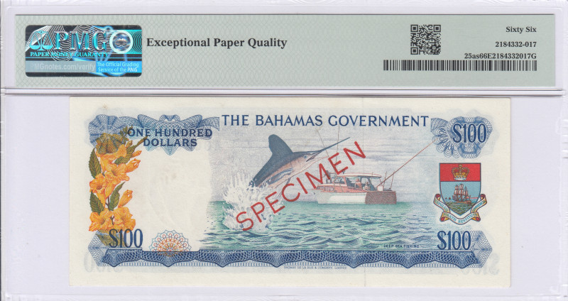 Bahamas 100 Dollars 1965 P25as PMG66 EPQ Bahamas 100 Dollars 1965 P25as PMG66 EPQ