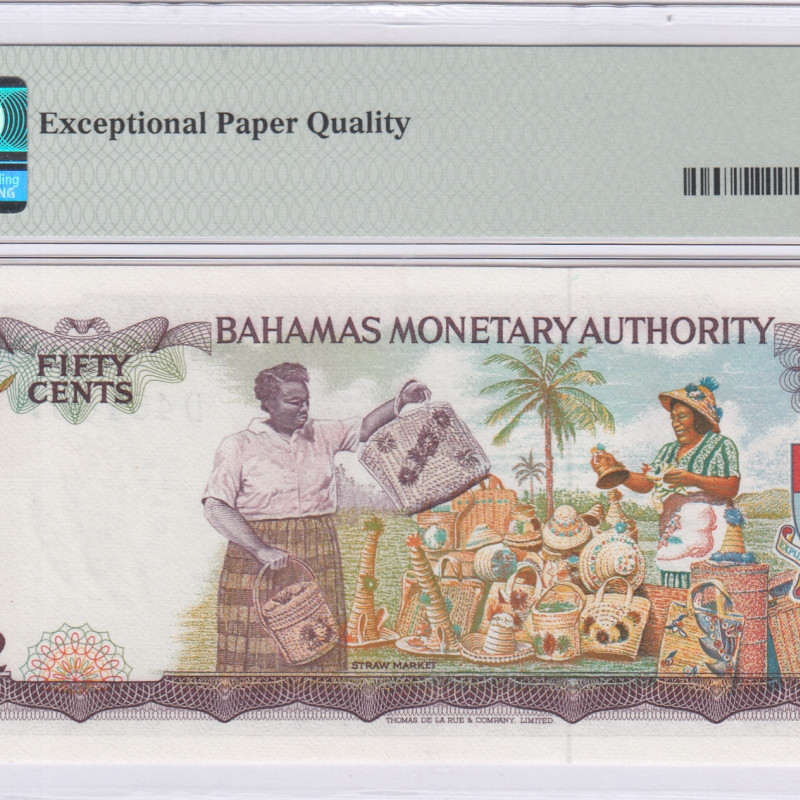 Bahamas 1/2 Dollar 1968 P26a PMG66 EPQ Bahamas 1/2 Dollar 1968 P26a PMG66 EPQ