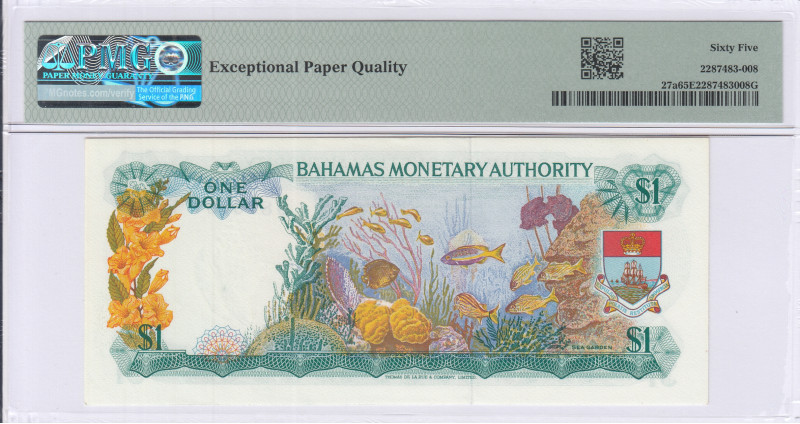 Bahamas 1 Dollar 1968 P27a PMG65 EPQ Bahamas 1 Dollar 1968 P27a PMG65 EPQ