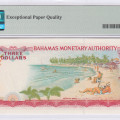Bahamas 3 Dollars 1968 P28a PMG66 EPQ Bahamas 3 Dollars 1968 P28a PMG66 EPQ