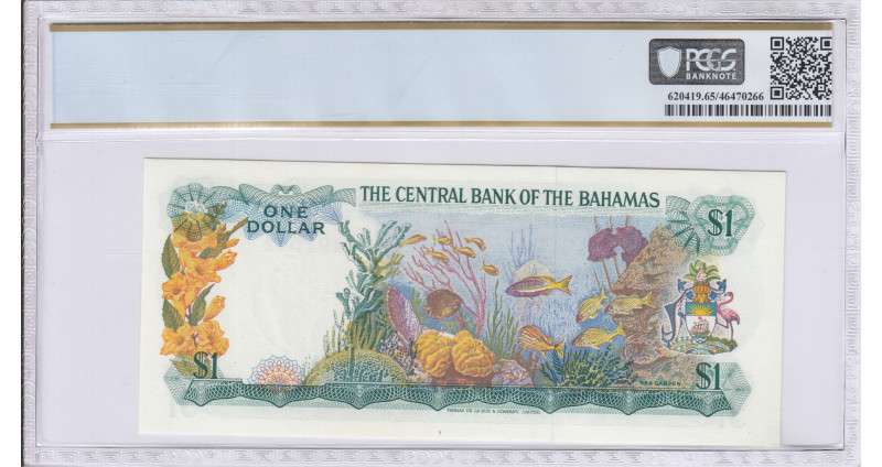 Bahamas 1 Dollar 1974 P35a PCGS65 PPQ Bahamas 1 Dollar 1974 P35a PCGS65 PPQ