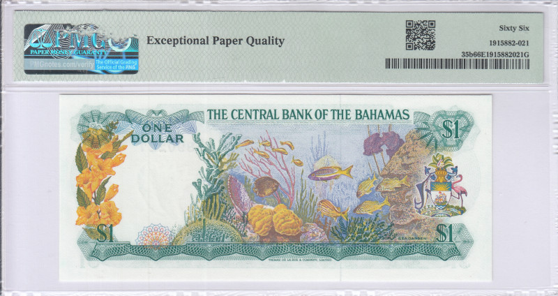 Bahamas 1 Dollar 1974 P35b PMG66 EPQ Bahamas 1 Dollar 1974 P35b PMG66 EPQ