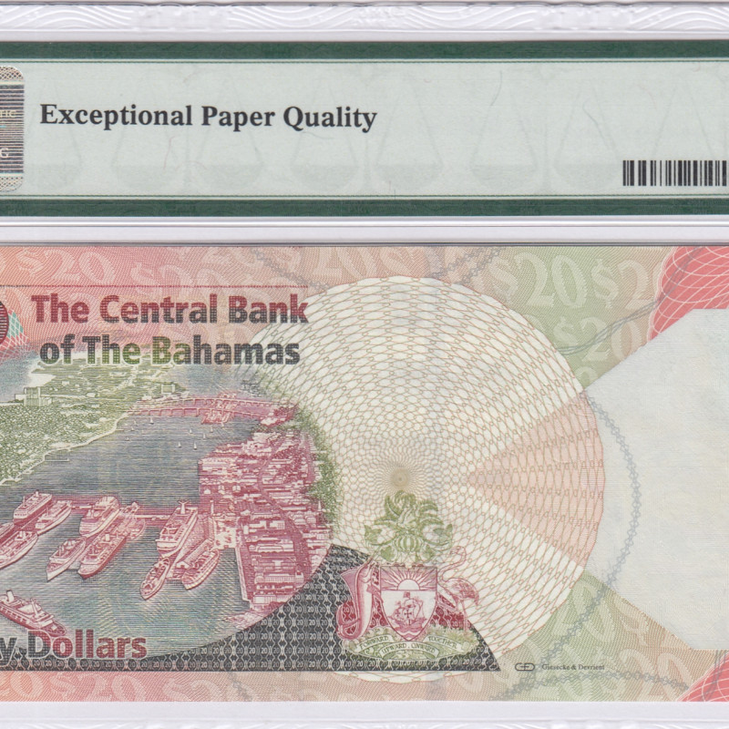 Bahamas 20 Dollars 2010 P74A PMG66 EPQ Bahamas 20 Dollars 2010 P74A PMG66 EPQ