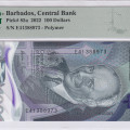 Barbados 100 Dollars 2022 P85a PMG66 EPQ Barbados 100 Dollars 2022 P85a PMG66 EPQ