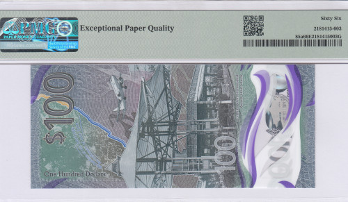 Barbados 100 Dollars 2022 P85a PMG66 EPQ