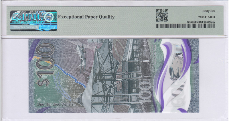 Barbados 100 Dollars 2022 P85a PMG66 EPQ Barbados 100 Dollars 2022 P85a PMG66 EPQ