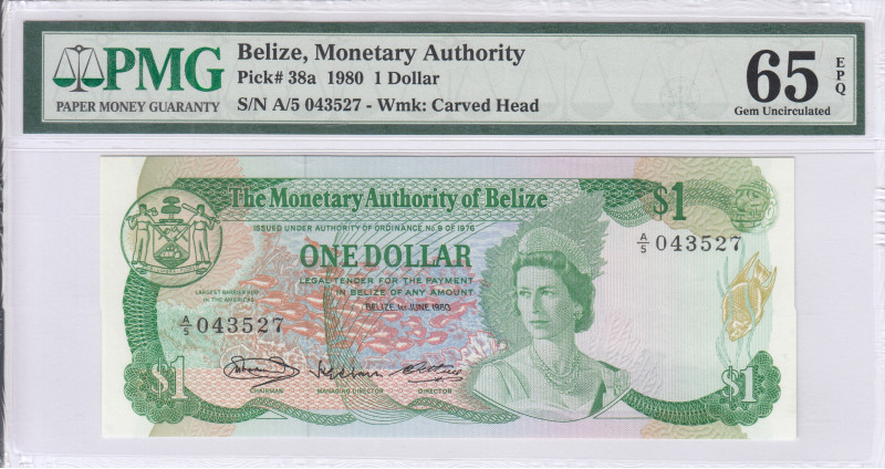 Belize 1 Dollar  1980 P38a PMG65 EPQ