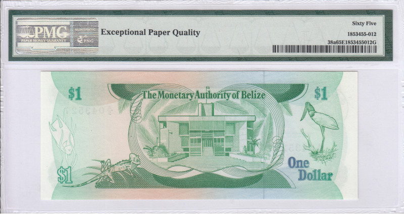 Belize 1 Dollar 1980 P38a PMG65 EPQ Belize 1 Dollar 1980 P38a PMG65 EPQ