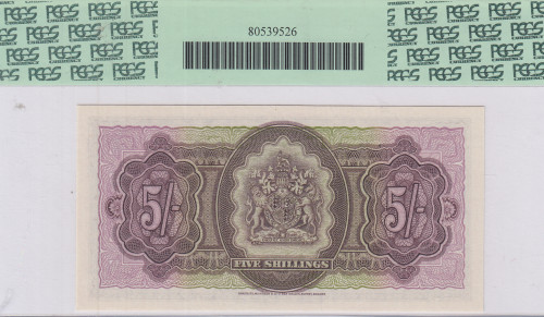 Bermuda 5 Shillings 1957 P18b PCGS67 PPQ
