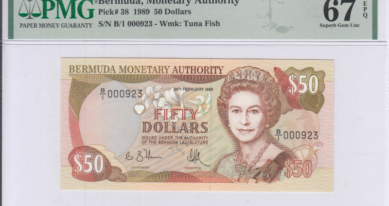 Bermuda 50 Dollars 1989 P38 PMG67 EPQ
