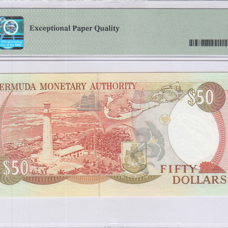 Bermuda 50 Dollars 1989 P38 PMG67 EPQ Bermuda 50 Dollars 1989 P38 PMG67 EPQ