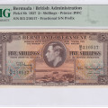 Bermuda 5/- Shillings 1937 P8b PMG66 EPQ Bermuda 5/- Shillings 1937 P8b PMG66 EPQ