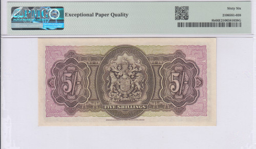 Bermuda 5/- Shillings 1937 P8b PMG66 EPQ