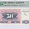 Bosnia-Herzegovina  50 Dinara 1.7.1992 P12a PMG68 EPQ