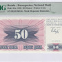 Bosnia-Herzegovina  50 Dinara 1.7.1992 P12a PMG68 EPQ