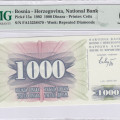Bosnia-Herzegovina 1000 Dinara 1.7.1992 P15a PMG68* EPQ Bosnia-Herzegovina 1000 Dinara 1.7.1992 P15a PMG68* EPQ
