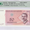 Bosnia - Herzegovina 50 Convertible Maraka 1998 P68s1 PMG68 EPQ Bosnia - Herzegovina 50 Convertible Maraka 1998 P68s1 PMG68 EPQ