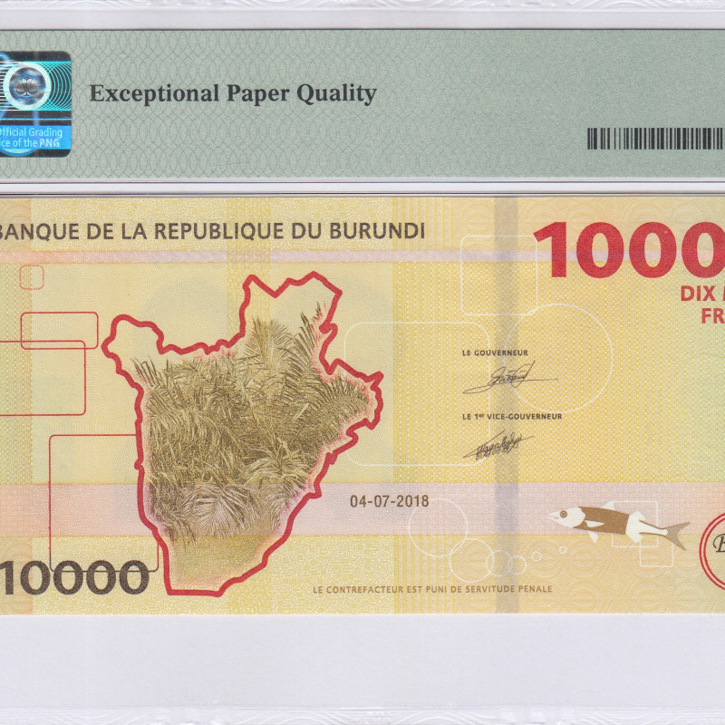 Burundi 10,000 Francs 2018 P54b PMG68 EPQ Burundi 10,000 Francs 2018 P54b PMG68 EPQ