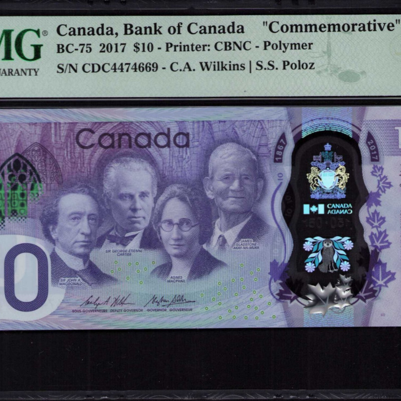 Canada 10 Dollars 2017 P112 PMG66 EPQ Canada 10 Dollars 2017 P112 PMG66 EPQ