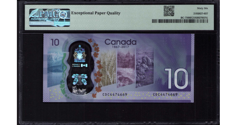 Canada 10 Dollars 2017 P112 PMG66 EPQ Canada 10 Dollars 2017 P112 PMG66 EPQ