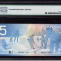 Canada 5 Dollars 2001 P101a PMG66 EPQ Canada 5 Dollars 2001 P101a PMG66 EPQ