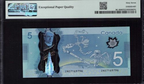 Canada 5 Dollars 2012-13 P106d PMG67 EPQ