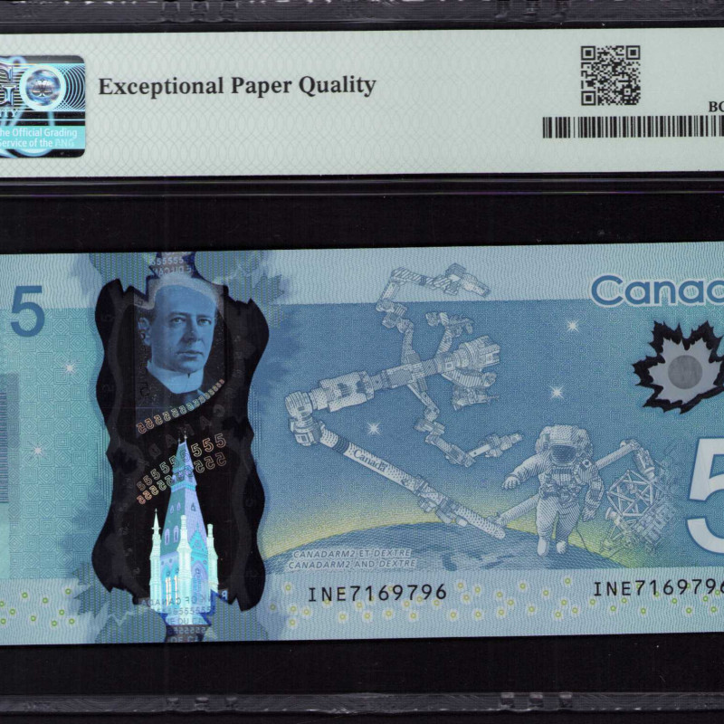 Canada 5 Dollars 2012-13 P106d PMG67 EPQ Canada 5 Dollars 2012-13 P106d PMG67 EPQ